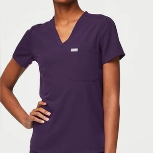Figs Deep Purple Short Sleeve Shirt
